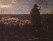 Jean Francois Millet Shepherden with his sheep oil painting on canvas